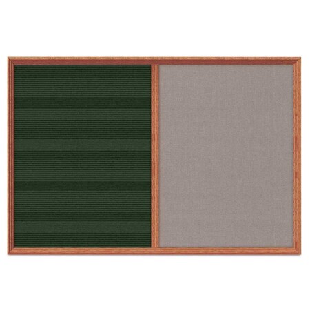United Visual Products Enclosed Corkboard, 1 Door, 48"x36", 4" Fra, UV3423-SATIN-RUBBER UV3423-SATIN-RUBBER